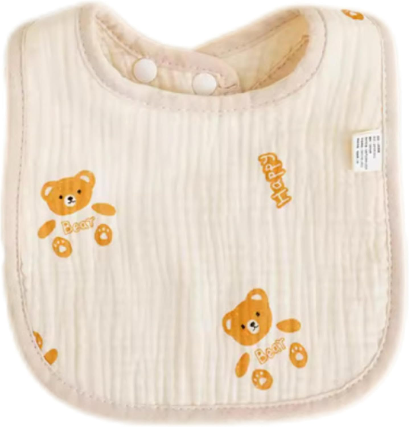 Soft Muslin Baby Bibs - Organic Cotton Feeding Bib for Newborn & Toddlers - Ultra Absorbent, Breatable & Gentle on Skin - Neutral Design image number 4