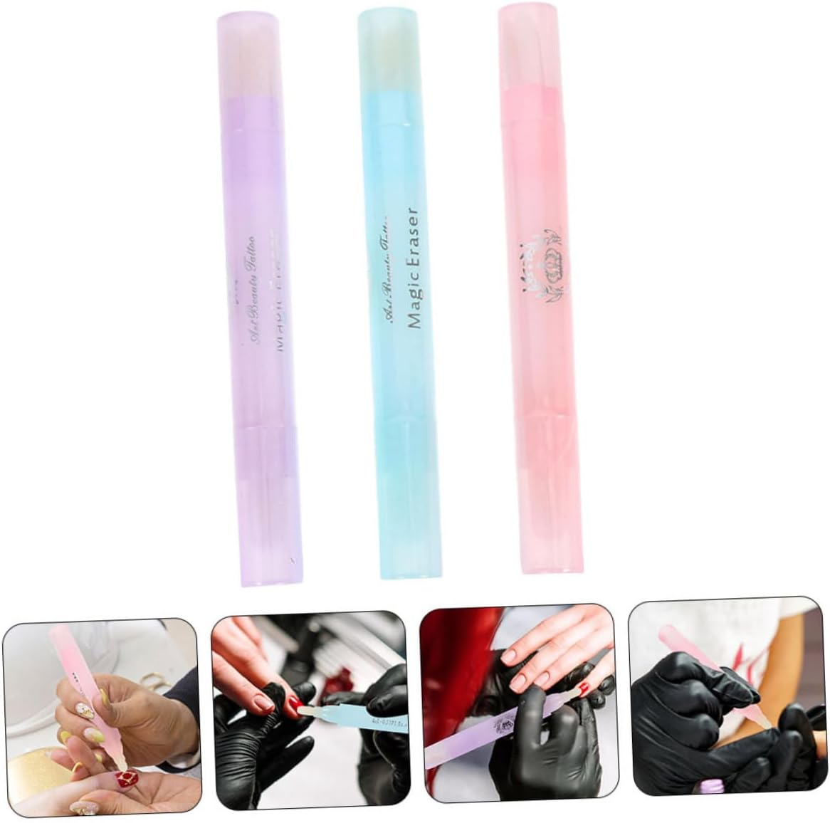 Ipetboom 3Pcs Nail Polish Remover Pen Set Nail Art Edges Corrector Pens Multi-Color Manicure Tools for Women and Men Easy Clean image number 2