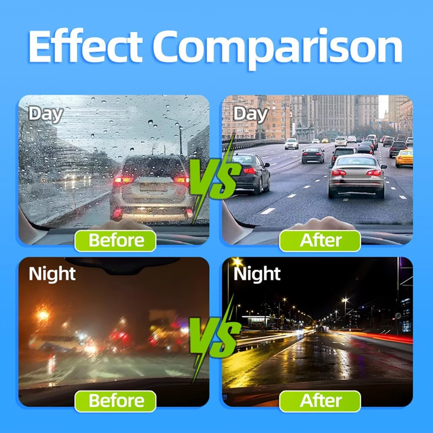 LEZOOY 1 Pack Car Oil Film Cleaning Brush Powerful Glass Cleaner Removes Dirt Improves Visibility and Clarity Prevents Mirrors from Fogging Reusable Green image number 6