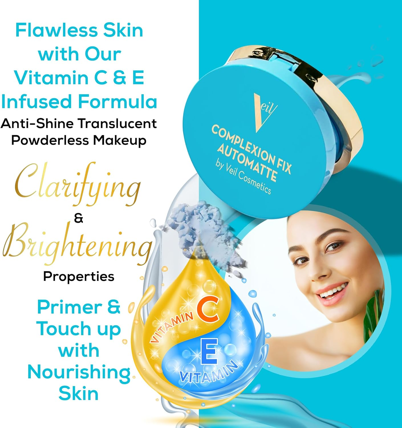 Veil Cosmetics Automatte Mattifying Balm for Poreless Face Makeup Primer, Touch-Up, Paraben Free image number 1