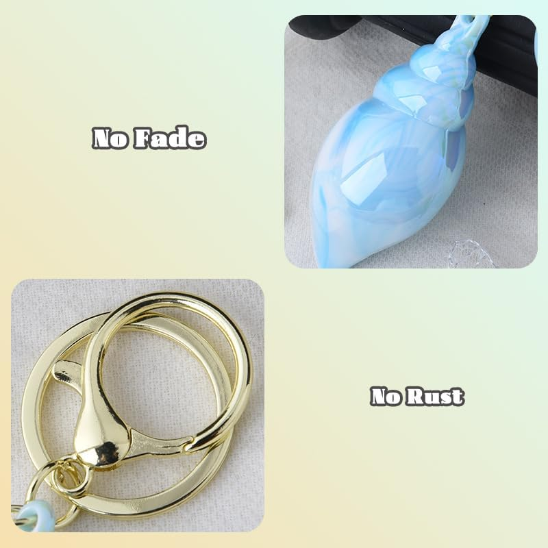 Beach Bag Accessories for Women Girls Seashell Charms for Handbag Backpack Beach Keychains for Purse Tote Bag Conch Shell - Black image number 5