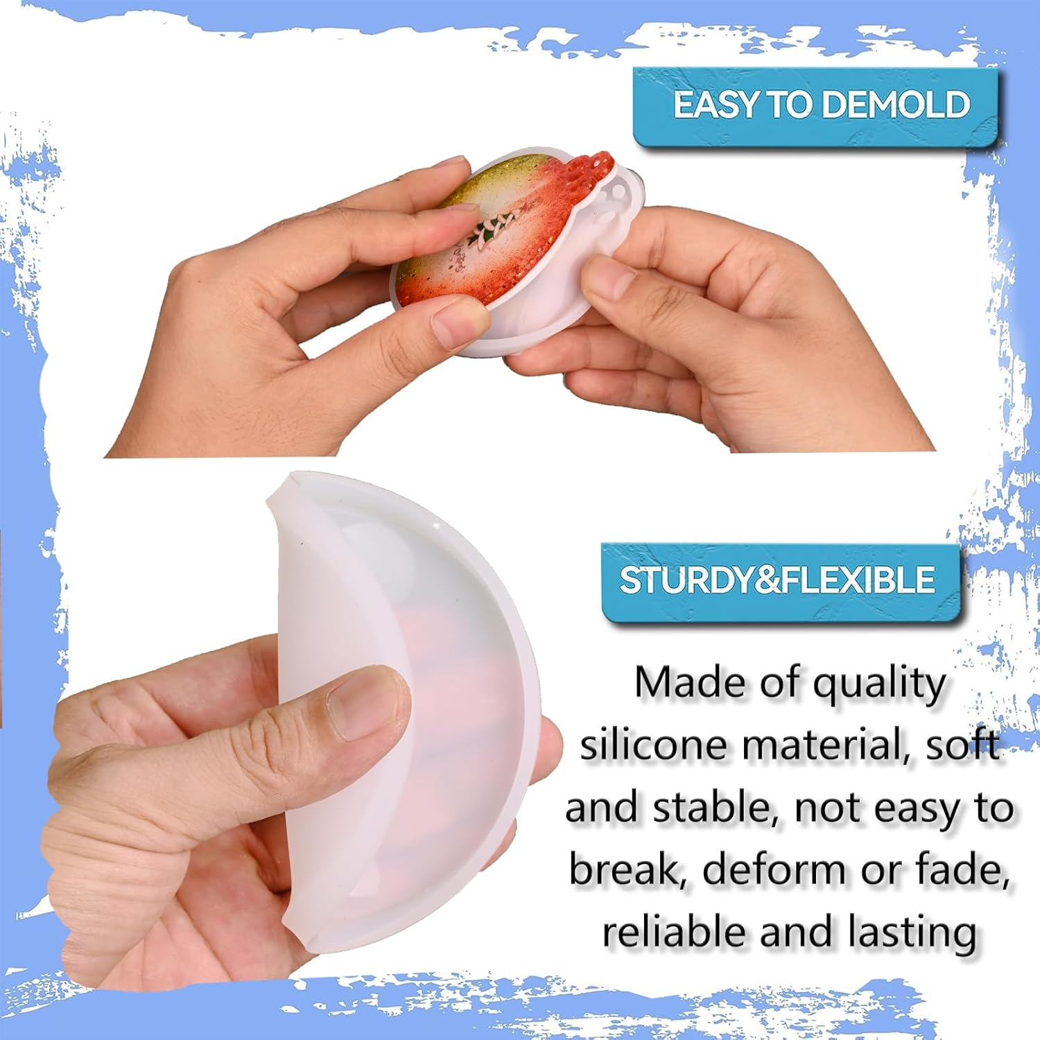 8 Pack Christmas Resin Molds, 2 Styles round Silicone Pendant Molds, Xmas Ornaments Molds for Epoxy Resin Casting Christmas Tree Pendant Gift Home Decoration image number 6