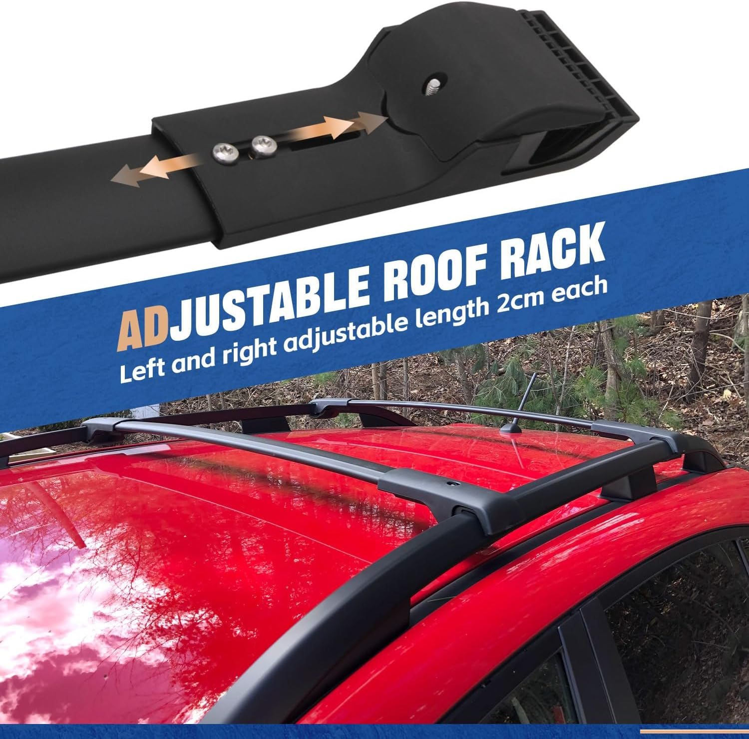 Cross Bars Fits for Subaru XV Crosstrek 2013-2025 & Forester 2014-2024 & Impreza 2017-2023 & Outback Wilderness 2022-2025 Adjustable Roof Rack Crossbar Luggage Rack image number 1