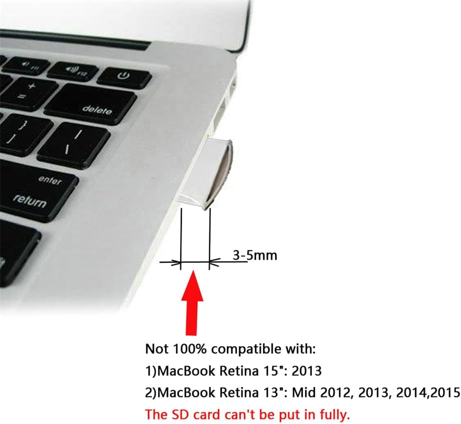 NFHK Micro SD TF to SD Card Kit Mini Adaptor for Extra Storage Macbook Air/Pro/Retina White
