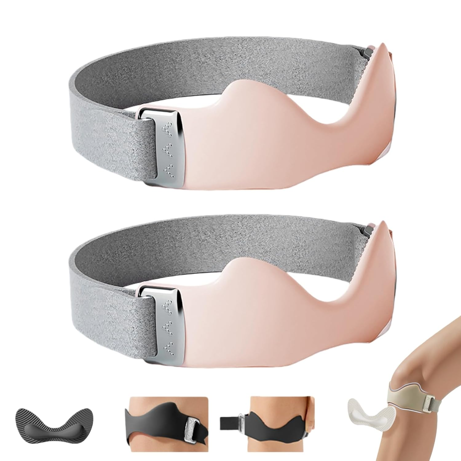 Flexwrap Knee Strap, Flex Wrap Silicone Patellar Tendon Support Strap, Adjustable Patella Support Band, Non-Slip Silicone, Knee Brace for Men Women Running Basketball Hiking (Black)