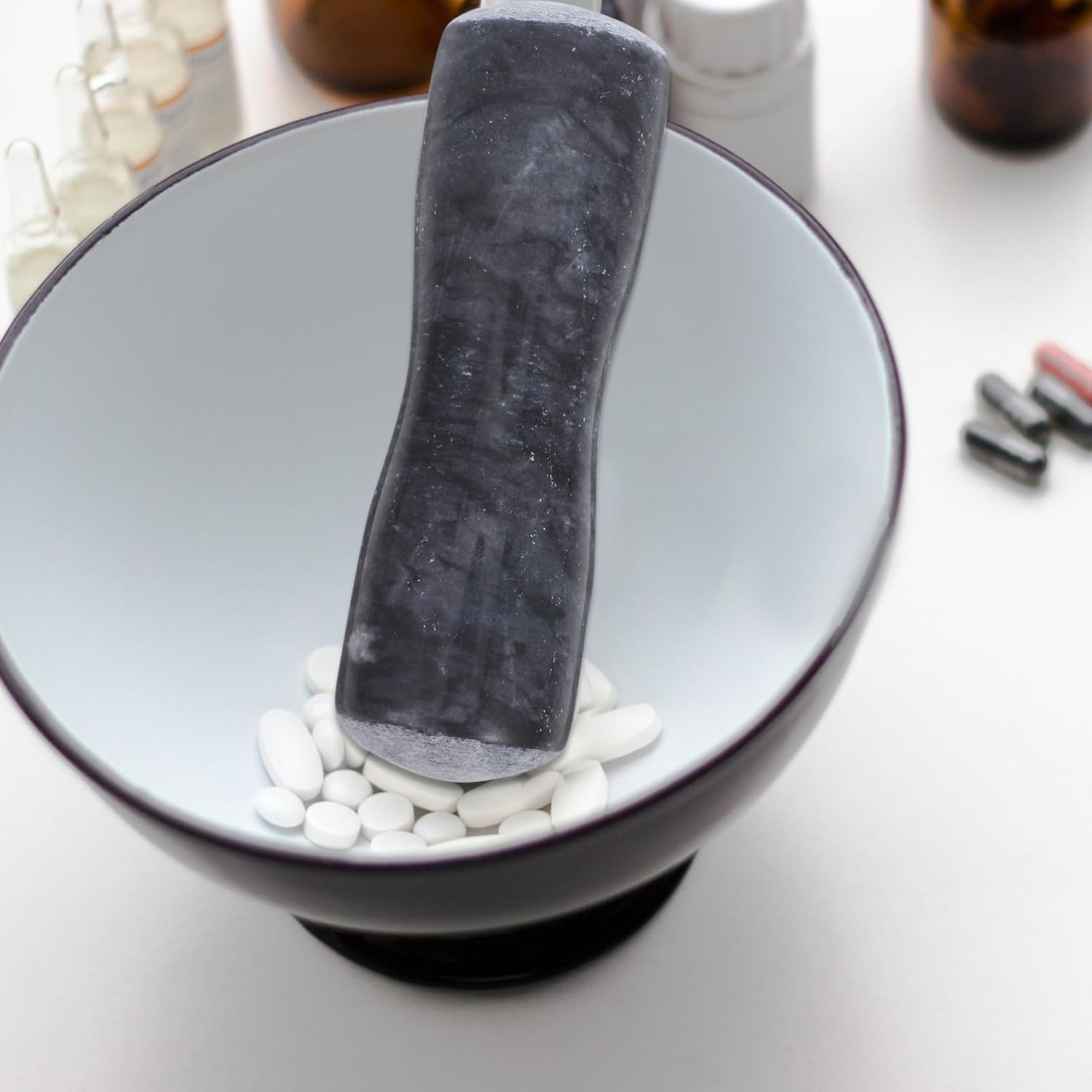 Zerodeko Multi Functional Stone Pestle for Use for Grinding Spices Garlic Ice More Easy to Clean Pestle Tool for Versatile Applications image number 3