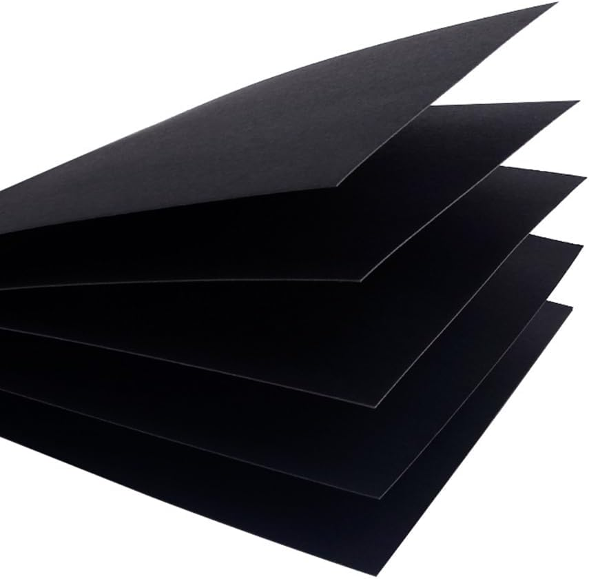 100 Sheets Black Kraft Cardstock Paper for DIY Projects and Crafts - Thick 250Gsm Black Cardstock for Printing Drawing Invitation Making - A4 Size 21 * 29.7Cm, Laser and Inkjet Printer Compatible image number 1
