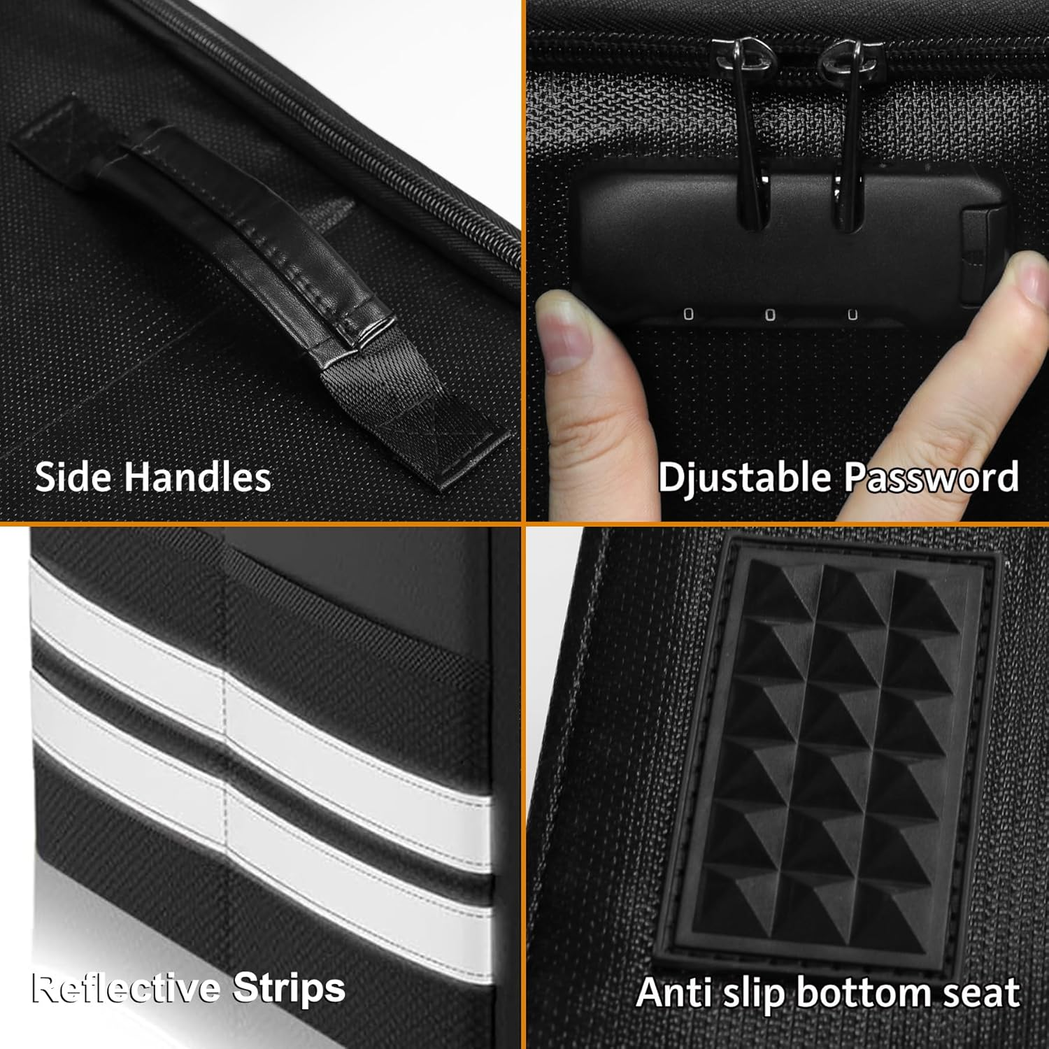 Kitchess Vinyl Record Storage Box with Lock, Fireproof & Waterproof Vinyl Storage Organizer for 100+ 12Inch Albums, Collapsible Vinyl Record Holder with Lid & Handles, 33 X 33 X 33Cm image number 2