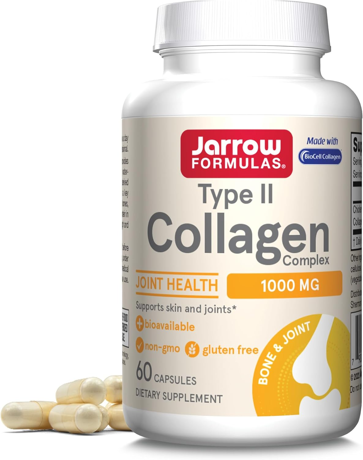 Jarrow Formulas Type 2 Collagen, Supports Skin and Joints, 500 Mg, 60 Caps