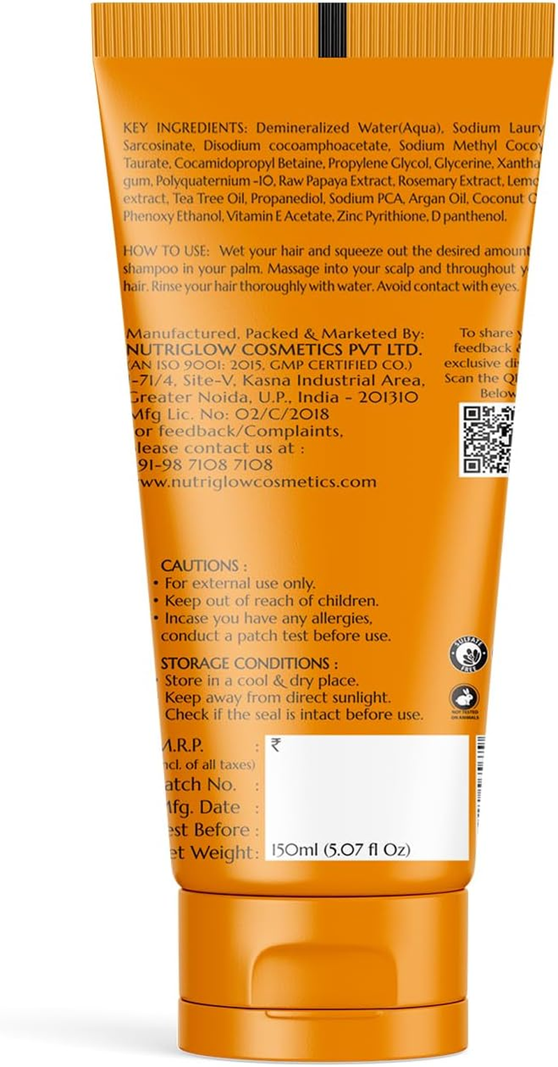 Nutriglow Natural'S Advanced Pro Formula Papaya Shampoo for Hairfall Control, Thinning All Hair Type (150 Ml)