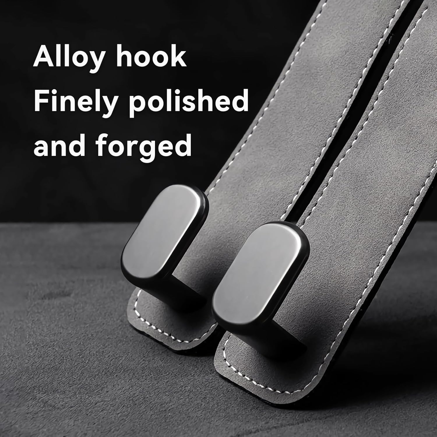 2 Pack Car Hooks for Headrest,[Dual Alloy Hooks], Purse Hook for Car, Car Seat Hooks for Handbags, Bags, Purses(Beige - 2 Pack)