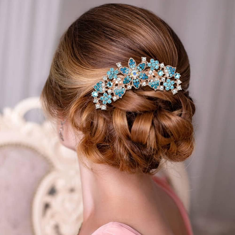 5 Pieces Flower Hair Combs Bridal Wedding Hair Crystal Rhinestones Ladies Hair Side Combs Hair Accessories for Women