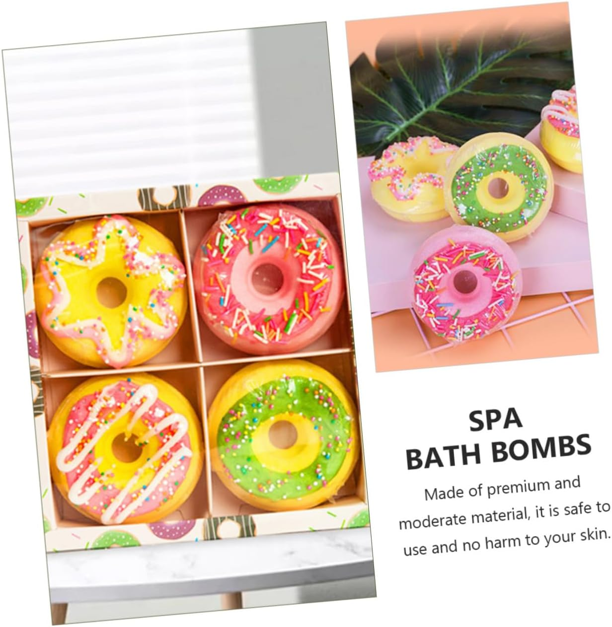 Gogogmee 4Pcs Adorable Spa Bath Balls Doughnut Shape Bath Bomb Home Travel Supplies Random Style image number 2