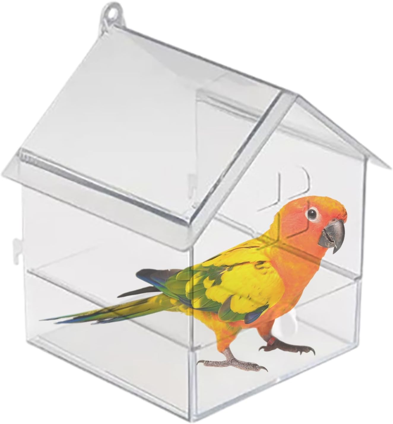 Parakeet Bath for Cage - Parrot Bathing Box, Spacious Bird Tub | Acrylic Budgies Shower Bath Box, Splash Proof Bird Bathtub Cockatiels Hygiene, Cage Accessories for Feathers Grooming Aviary Wellness image number 6