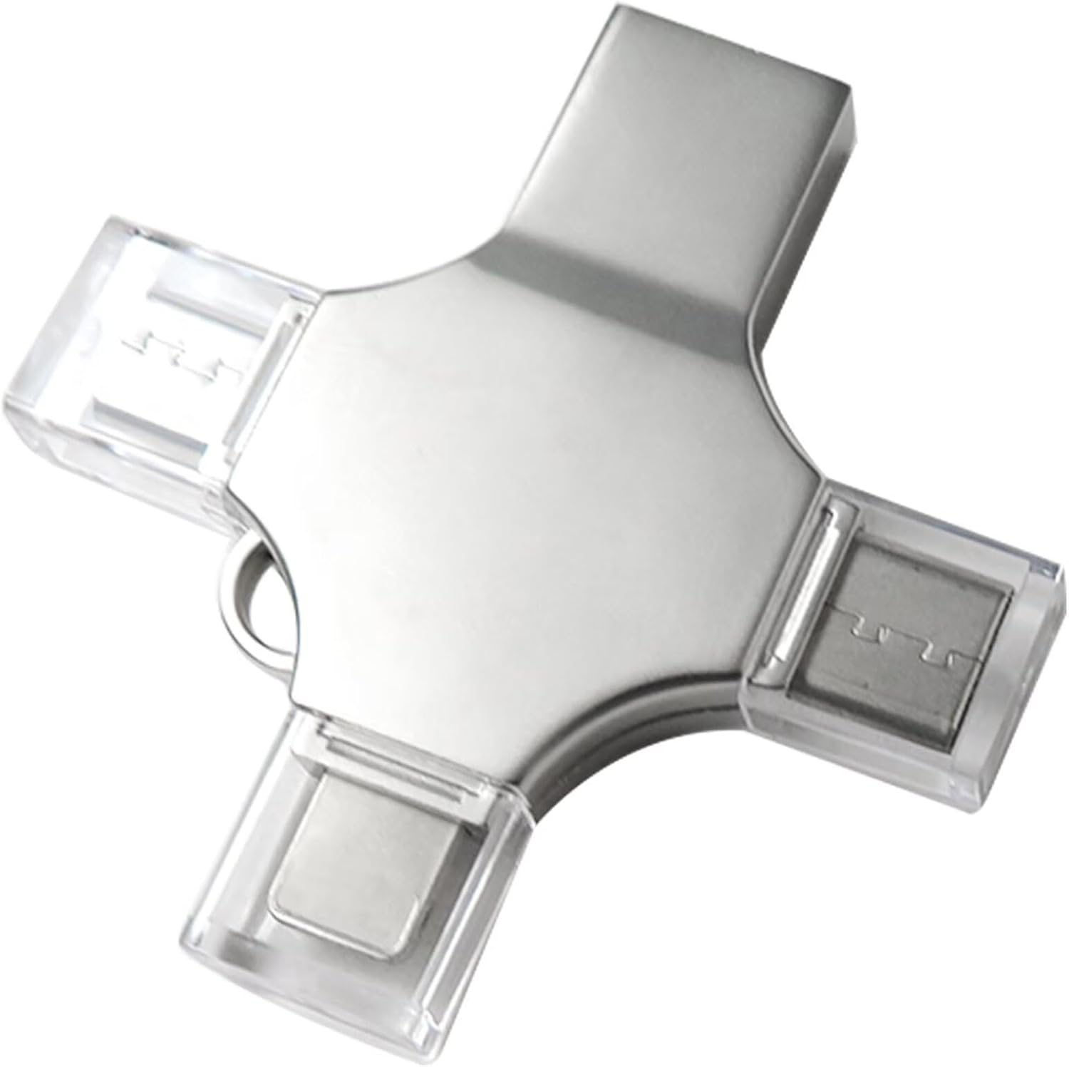 Weistiy 64GB 4-In-1 Port USB 3.0 Flash Drive Memory Stick for I-Pad Samsung for I-Phone5/6 for I-Phone7/8/X Android, for Ios, for I-Phone, Laptop, PC