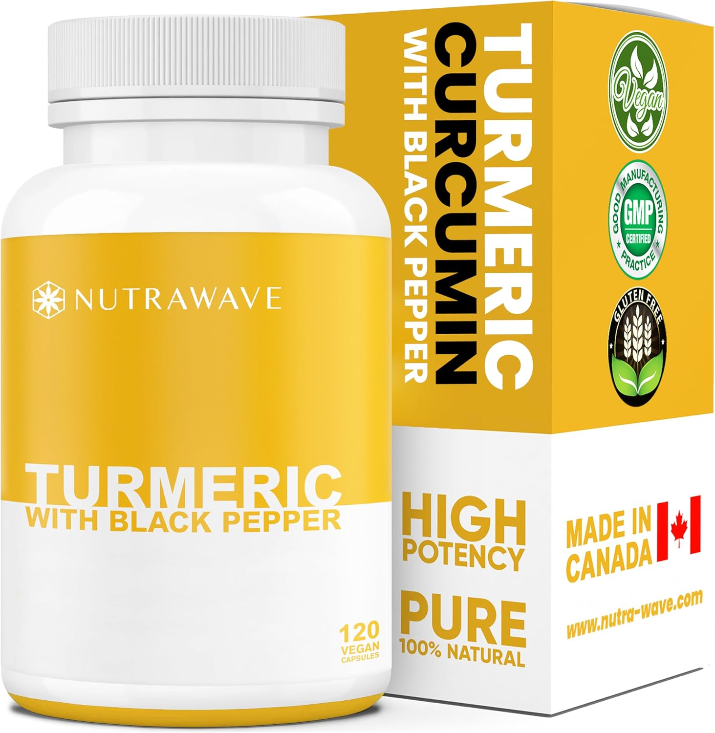 Nutrawave Turmeric Curcumin with Black Pepper Extract &ndash; 3700Mg per Serving (2 Capsules) | Non-Gmo, Vegan, Gluten Free | No Additives, Easy-To-Swallow Capsules image number 2