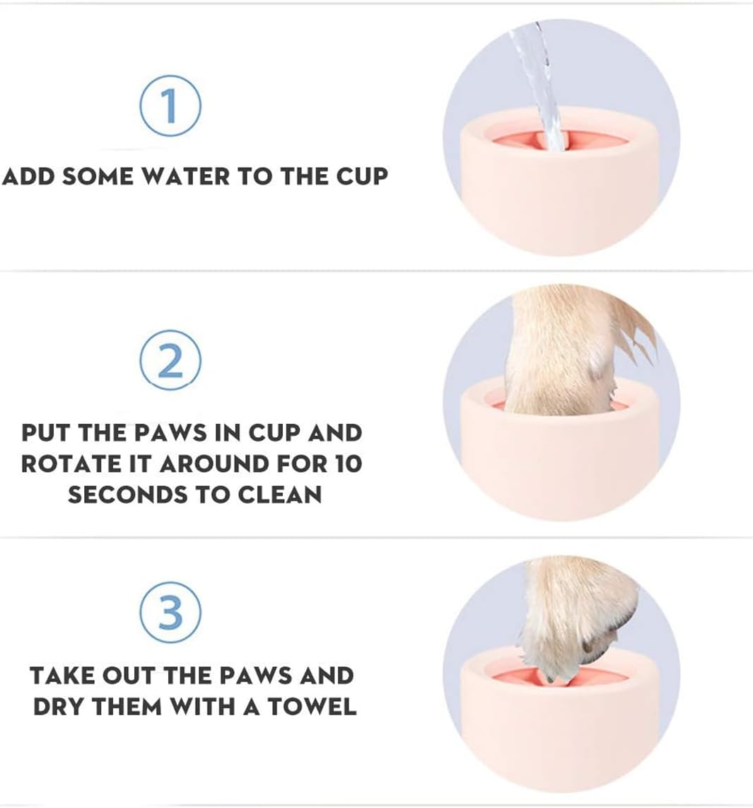 AIMALL Pet Foot Washing Cup - Automatic 360-Degree Cleaning for Koji, Golden Hair, Teddy Cats - Portable Pet Paw Cleaning Cup with Soft Silicone Brush, 5.86X3.77 Inches image number 1