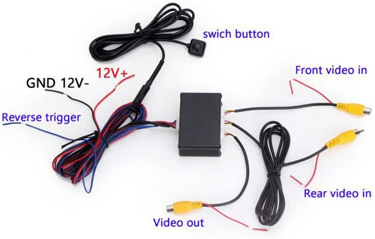 VENEKA Channel Converter Front and Rear View Reversing System Car Parking Camera Video Two-Way Control Box with Manual Switch image number 3