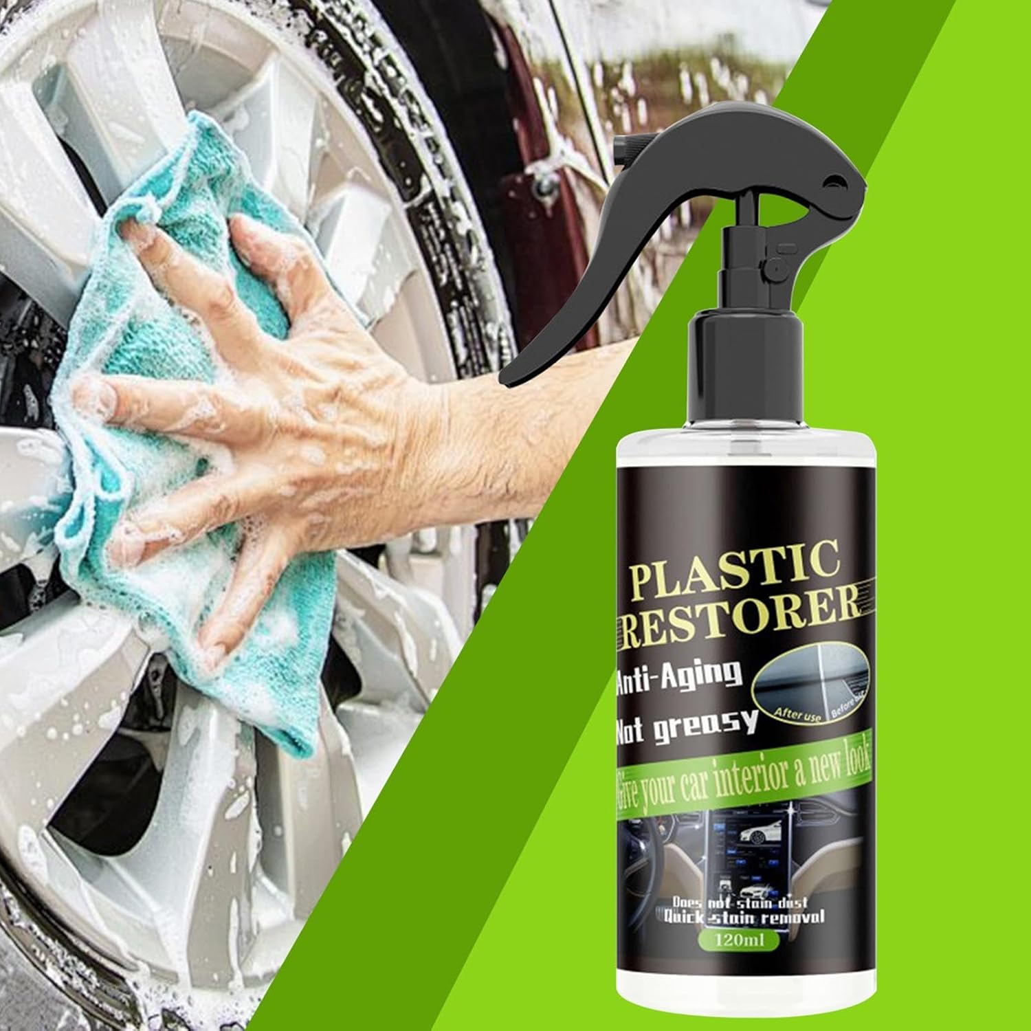 Trim Restorer Automotive | Stain Remover | Trim Restorer Spray Trim Shine Protectant Spray for Automotive Interior image number 5