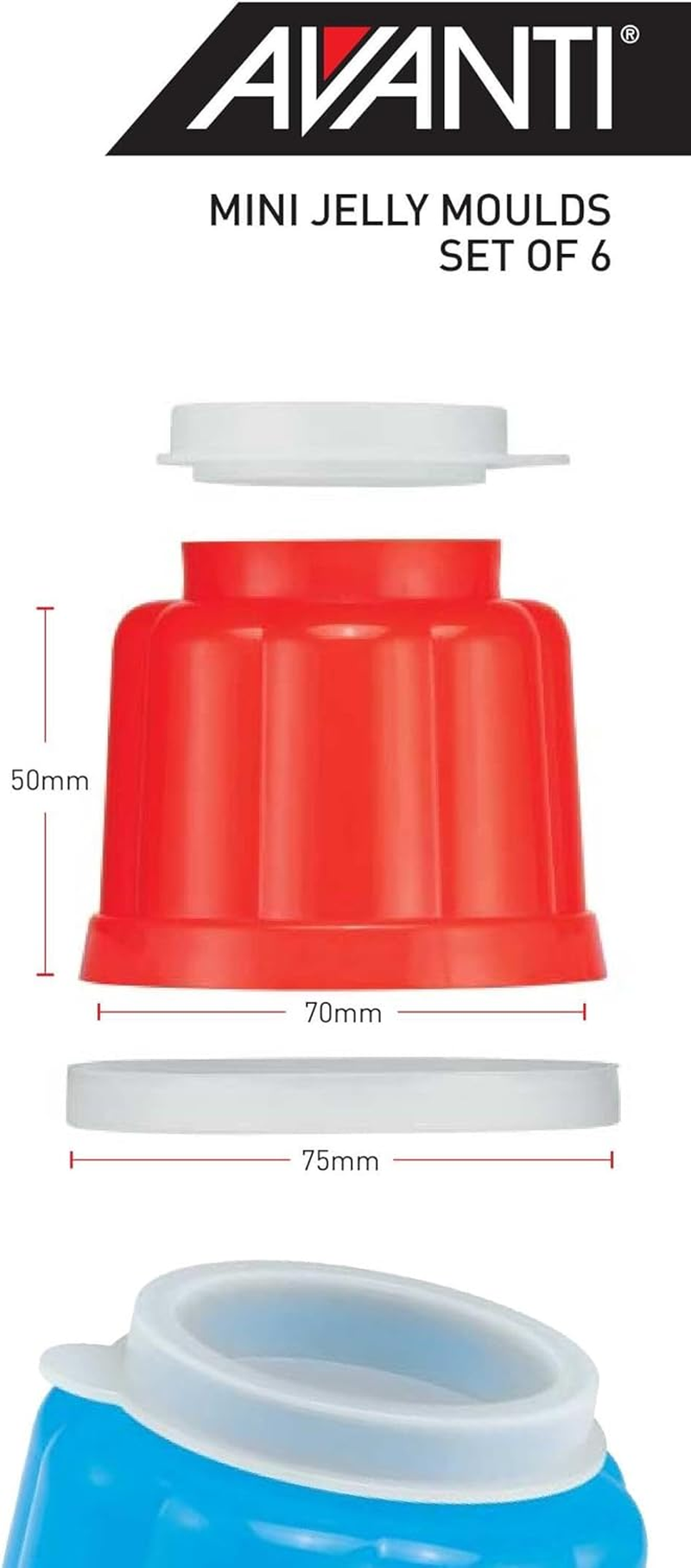 Avanti 12488 Jelly Moulds 6-Piece Set, Multicolour