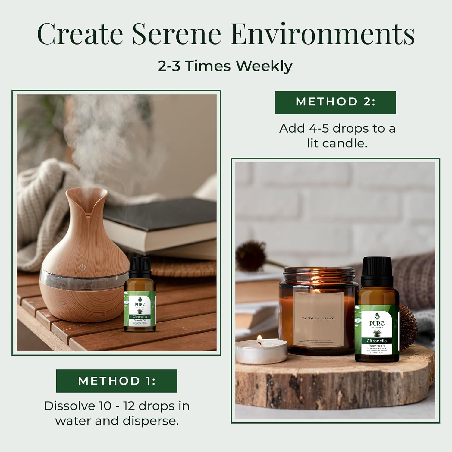 Pure Bio Citronella Oil | 100% Natural, Organic & Pure | Therapeutic Grade Essential Oil for Insect Repellent, Aromatherapy & Massage &ndash; 100 Ml image number 1