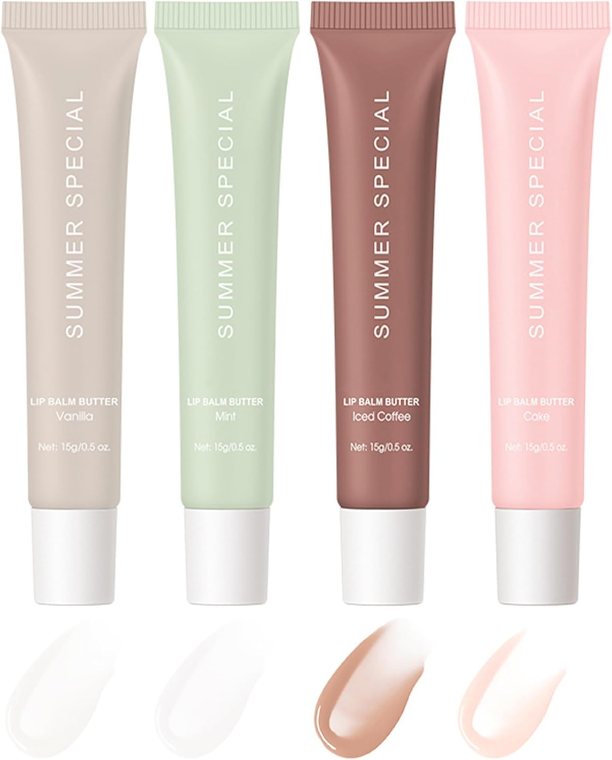 Summer Special Lip Butter Balm 4PCS Set - Ultra-Hydrating & Nourishing Tinted Lip Care with Shea Butte & Olive Butter - Lightweight,Non-Sticky Glossy Balm for Instantly Soft,Smooth Lips image number 3