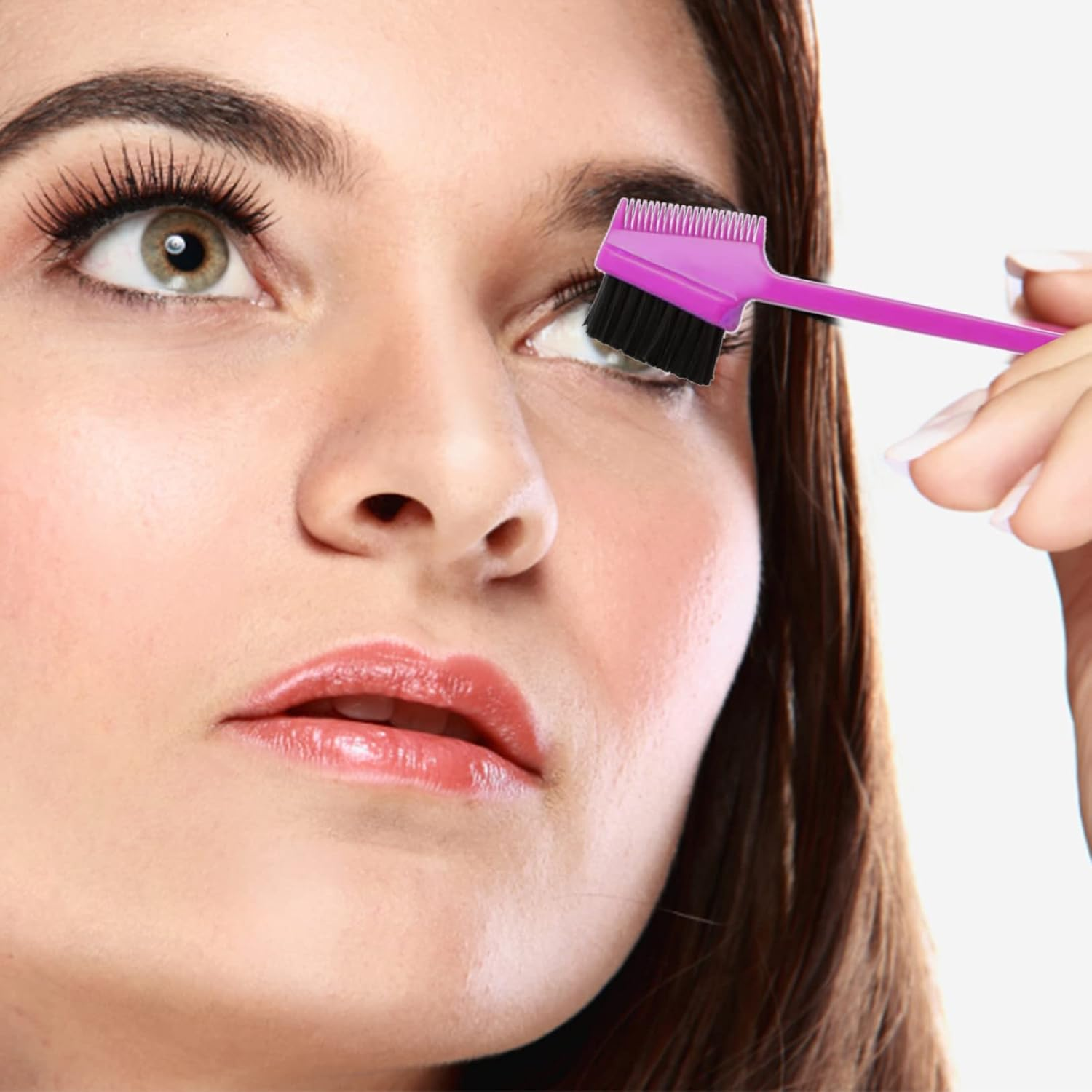 2Pcs Hair Edge Brush,Hair Edge Control Brush,2 Colors Double Sided Control Hair Brushes,2 in 1 Hair Edge Control Brush,Dual Ended Hair Comb Brush for Eyelash Combs Hairstyling Eyebrow Brushes image number 4