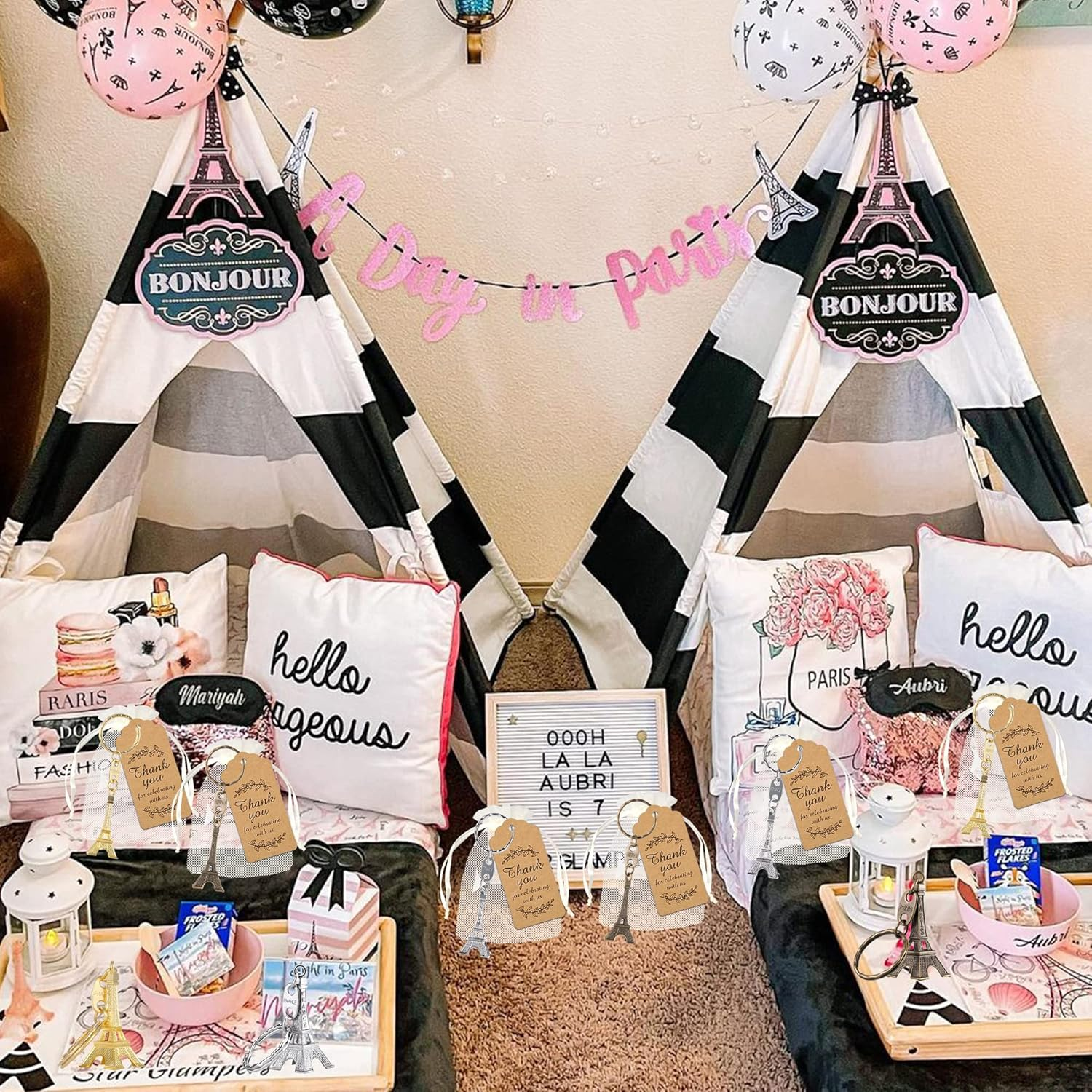 15 Sets Paris Party Favors Eiffel Tower Shape Keyring Retro Adornment French Souvenirs Keychains French Theme Party a Day in Paris Party Parisian Tea Garden Party Supplies for Girl Women Birthday Gift image number 1