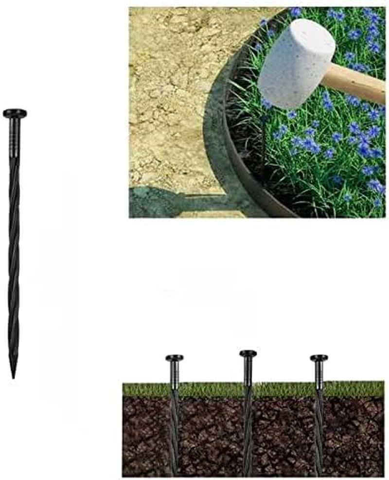 Spiral Landscape Anchoring Spikes,150Pcs 8 Inch Plastic Landscape Spikes,Nylon Landscape Anchoring Spikes for Garden Lawn Yard,Paver,Weed Barrier, Artificial Turf (8In-150 Count) - 8In - 50 Count image number 4