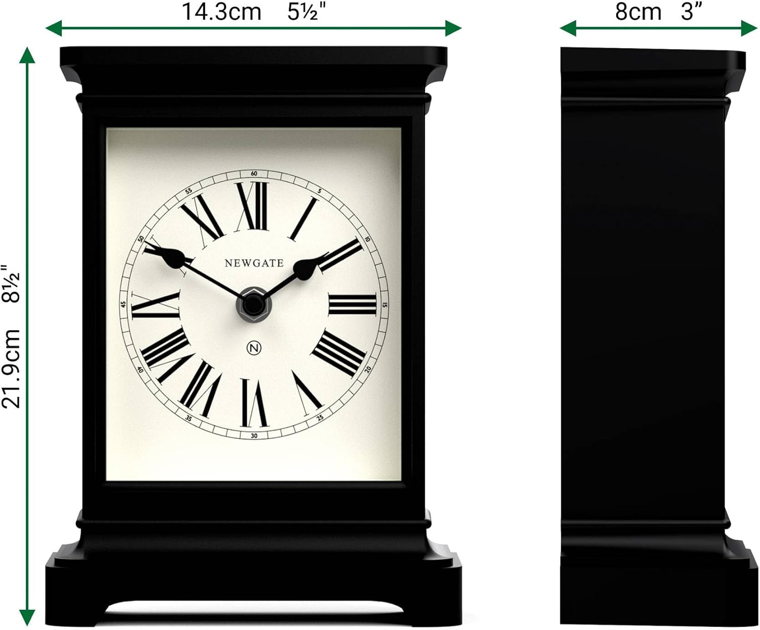 Newgate Time Lord Mantel Clock Matte Black - White image number 2