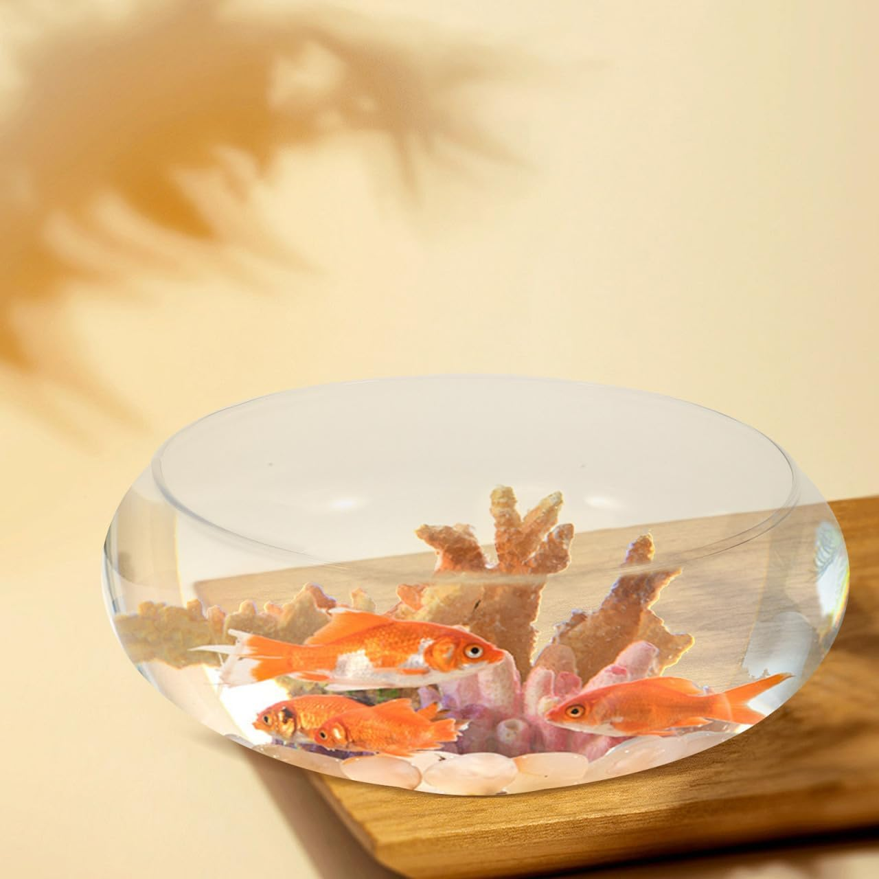 Betta Tank Glass Fish Bowl Flower Glass Vase Bowl Clear Wide Mouth round Vase Terrarium Air Plant Hydroponic Succulent Planter Floral Container Vase for Home Office Wedding L image number 5