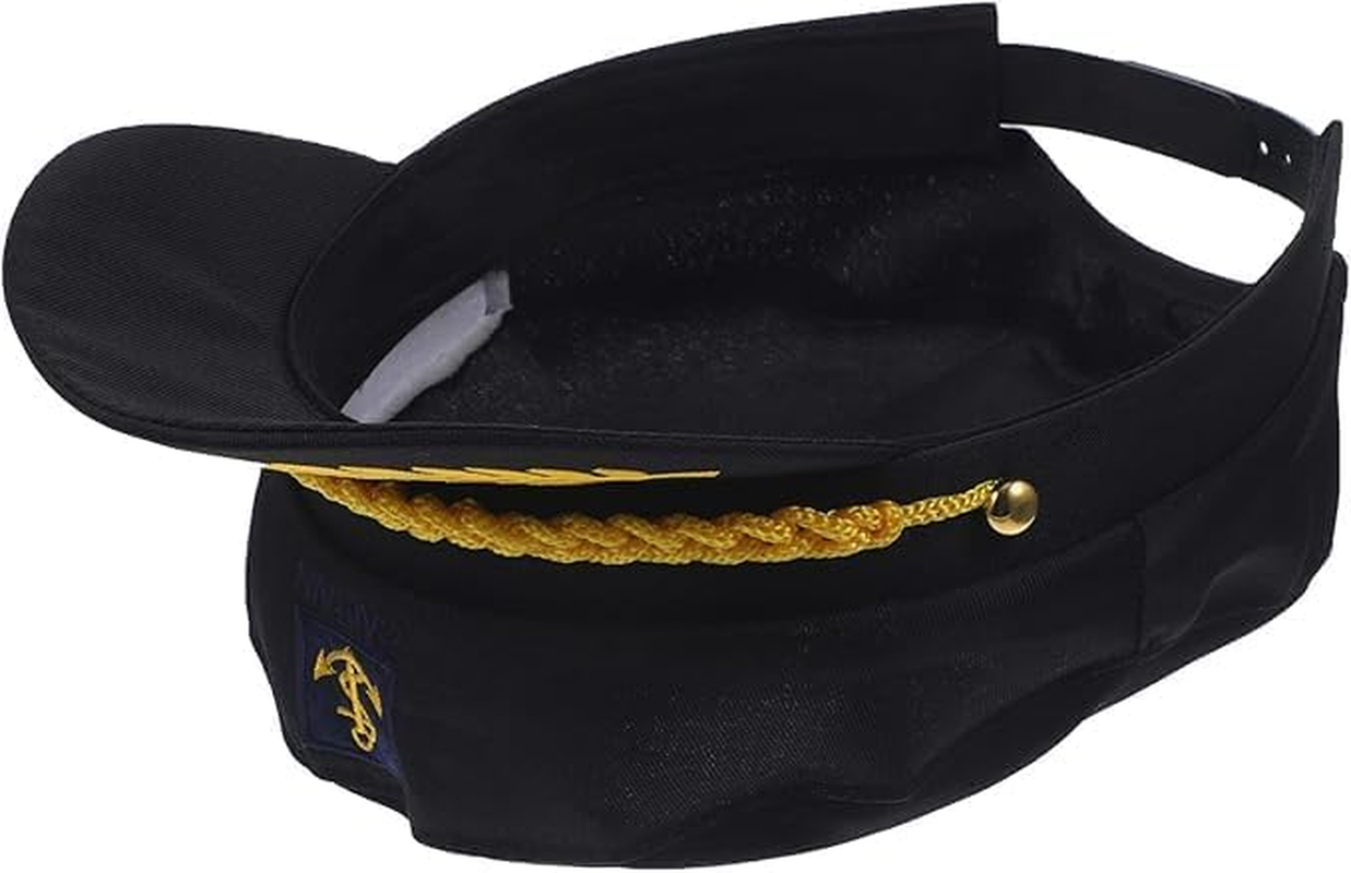 Sailor Captain Hat Navy Captains Sailors Costume Hats Adjustable Marine Cap for Men Women Adult and Kids Holiday Party Costume image number 6