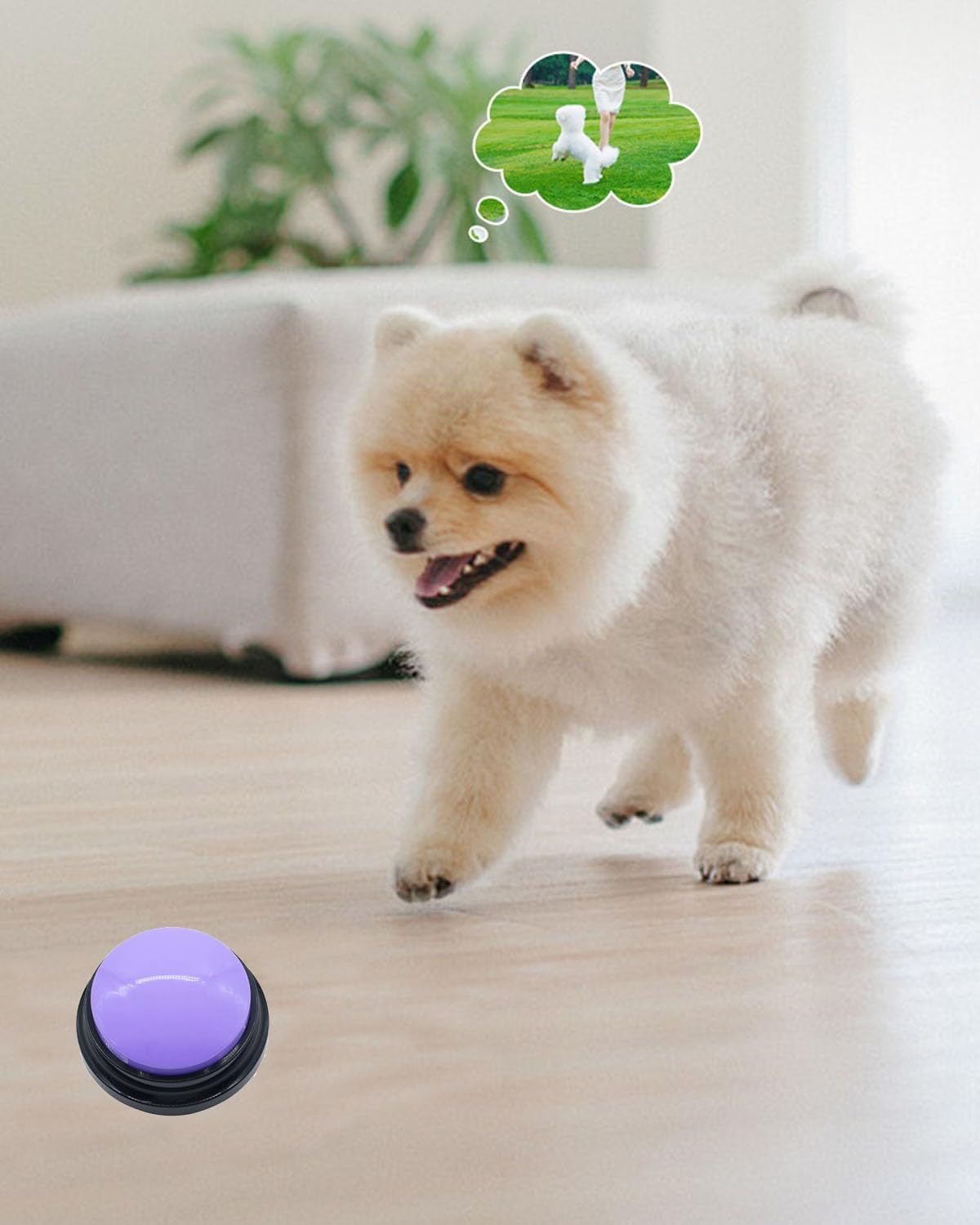 Dog Buttons for Communication 2 Pack, Recordable Pet Training Buttons, Easy-To-Use Talking Buzzers (Purple + Rose) image number 1