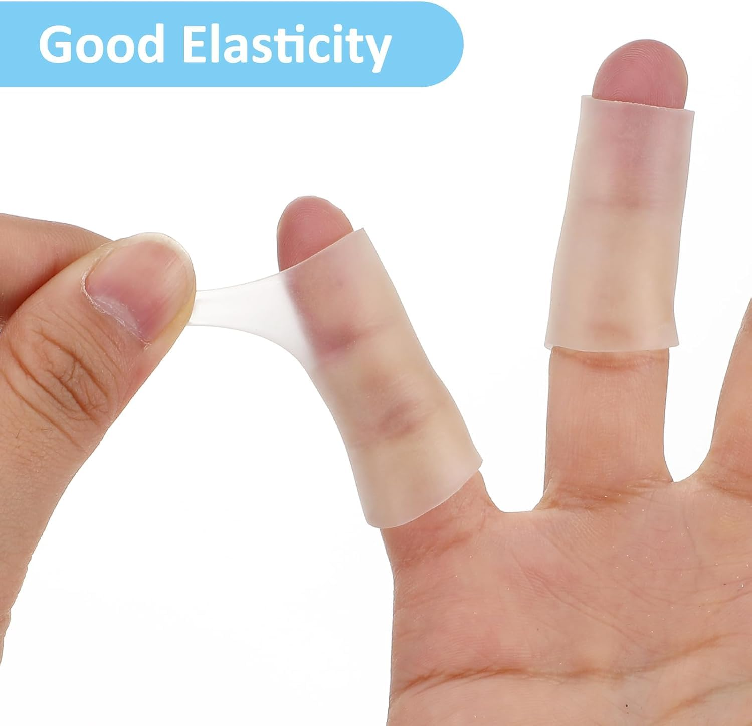 Gel Finger Cots, 14 Pieces Silicone Finger Protectors, Fingertip,Cracked Fingertip Treatment,Thumb Protector Covers for Hand Eczema Finger Arthritis image number 5