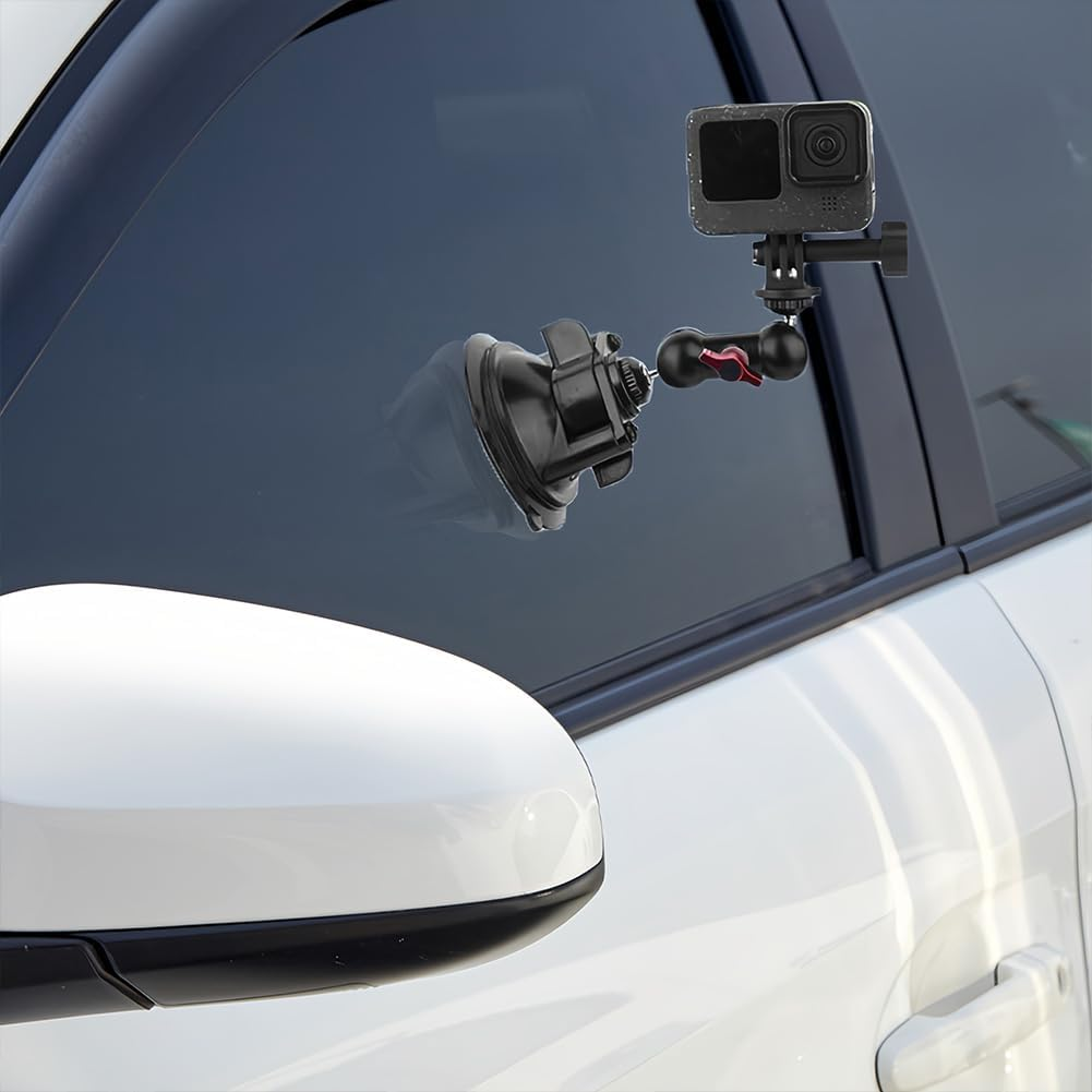 Camera Suction Cup Mount Ball Head Magic Arm Windshield Dashboard Action Holder Mounting Holes Cameras Boat Window Compatible Mount image number 6