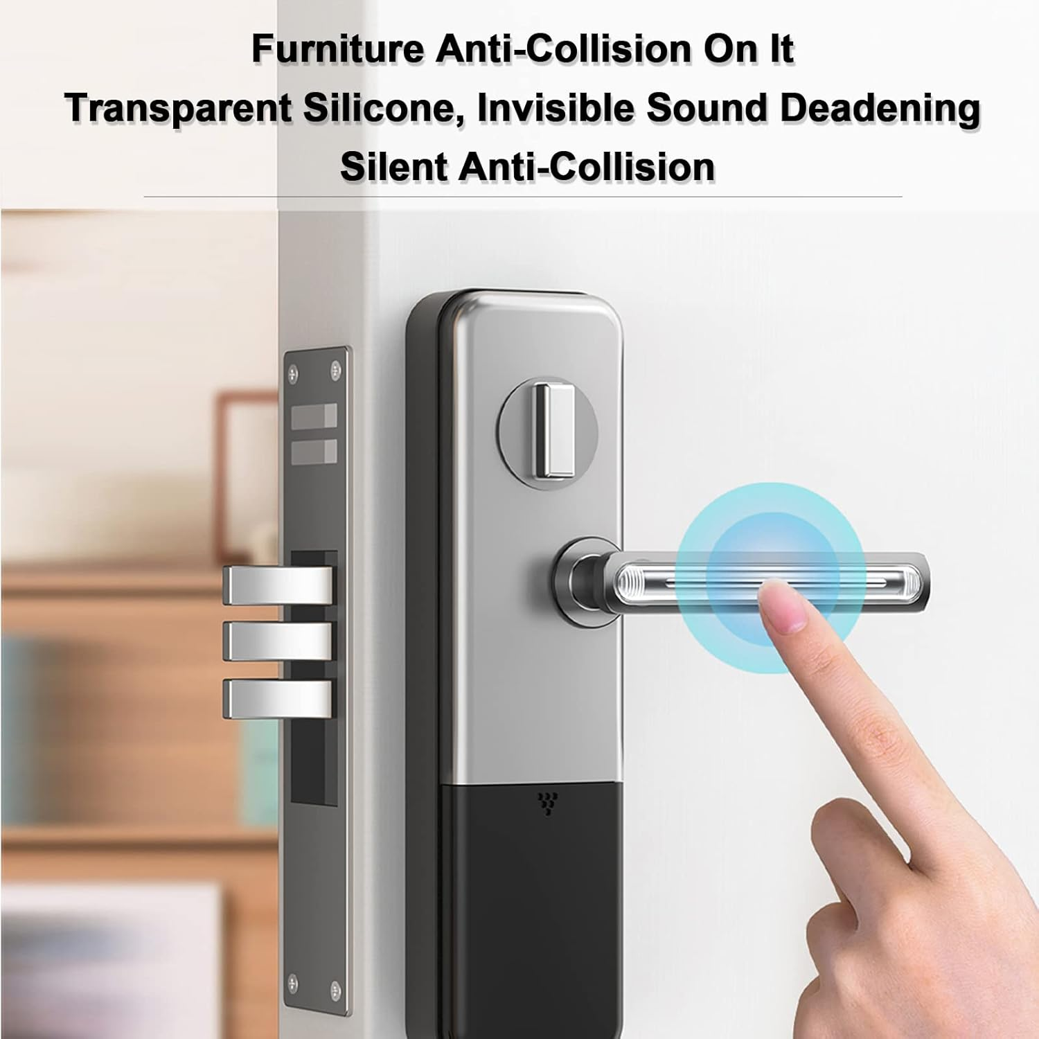 Clear Furniture Bumpers 24-Pack (24 Long) - Adhesive Backed Silicone Rubber Wall Protector Pads for Chair, Cabinet, Shower Door, Drawer, Toilet Lid, Car Door Guard image number 5