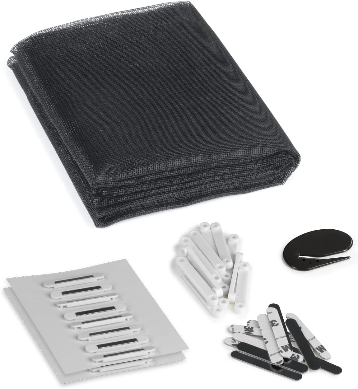 Hoberg Window Fly Screen with Innovative Magnetic Fastening | Fly Net Can Be Individually Cut to Size up to 150 X 130 Cm, No Drilling or Screwing | Attach Mosquito Net with 16 Magnets [Black] image number 3