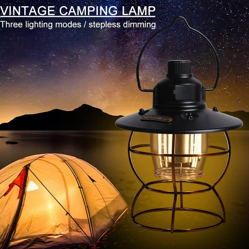 Camping Lantern, Portable Survival Lanterns Multifunction Rechargeable Worklight Outdoor LED Emergency Lighting Lights for Hiking Walking Tents Sheds/788 (Color : Green (Black Frame)) image number 2
