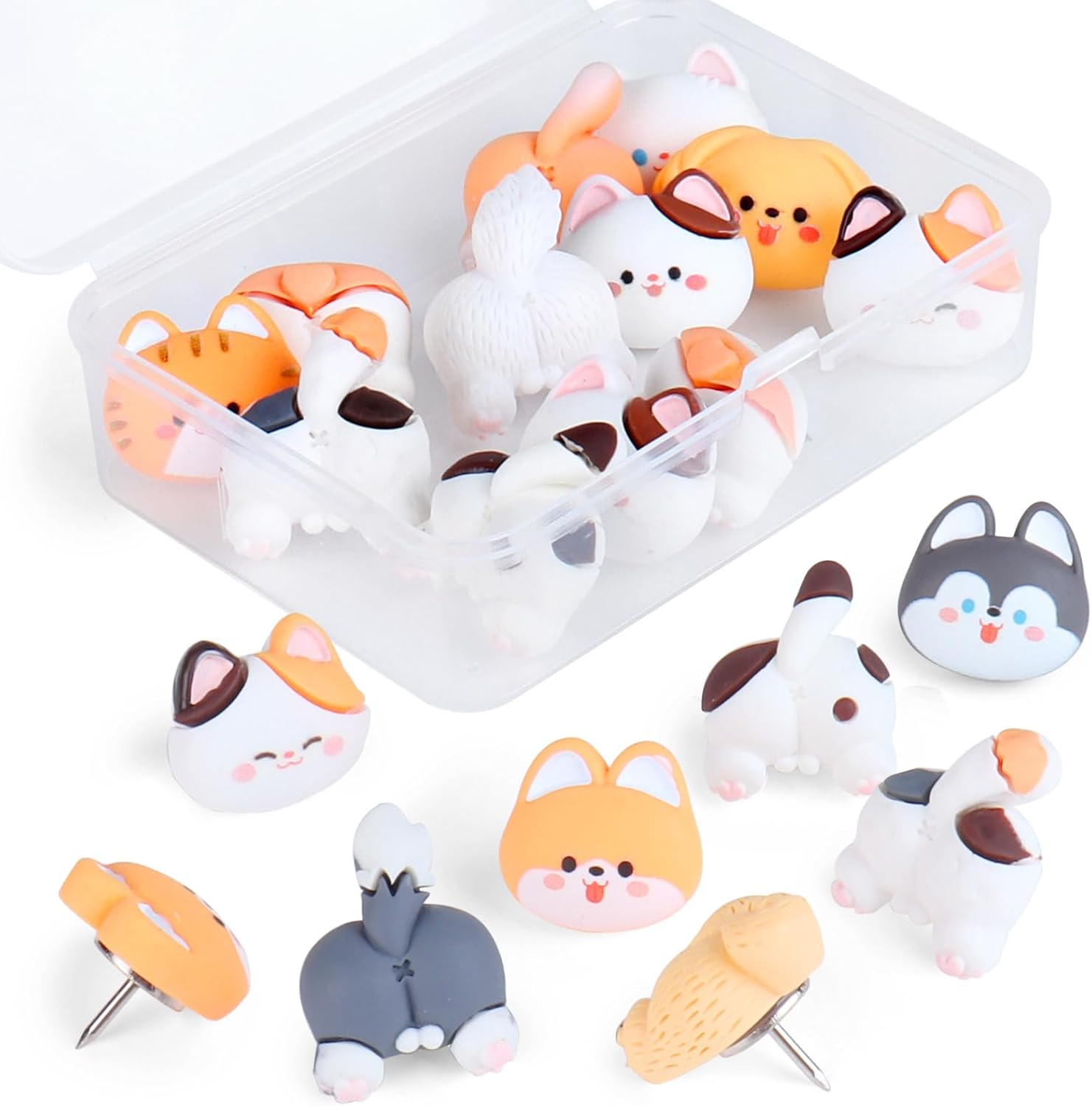 Decorative Flower Push Pins, 30Pcs Cute Thumb Tacks for Cork Board, Photo Wall, Feature Wall, Map, Bulletin Board, Office or Home