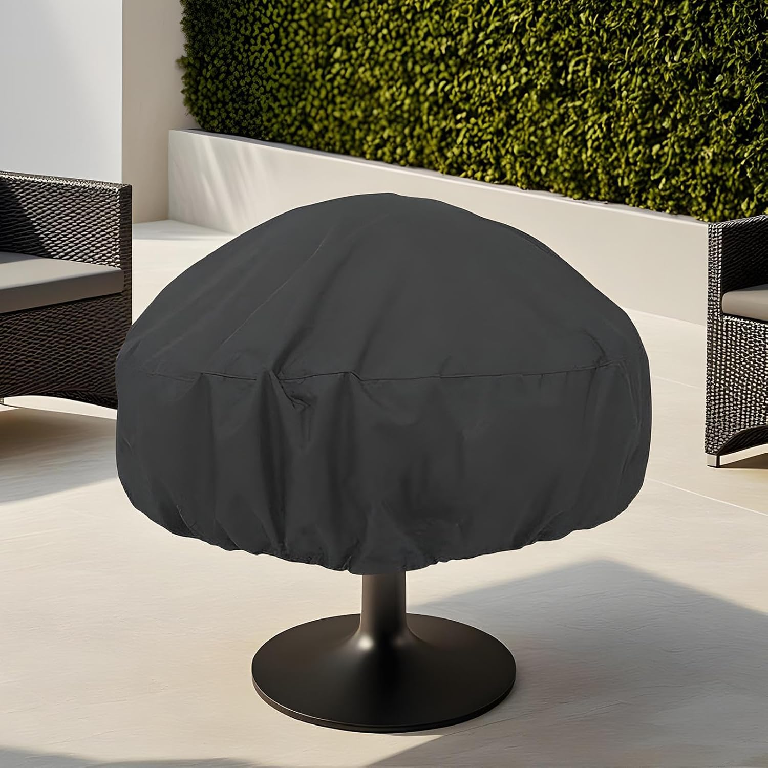 Round Cover for Fire Pit - Weatherproof Dust-Proof - Waterproof round Fire Pit Protector Cover - for Grilling Barbecue Rain Sunlight Snow Leaves Debris Bird Droppings image number 5