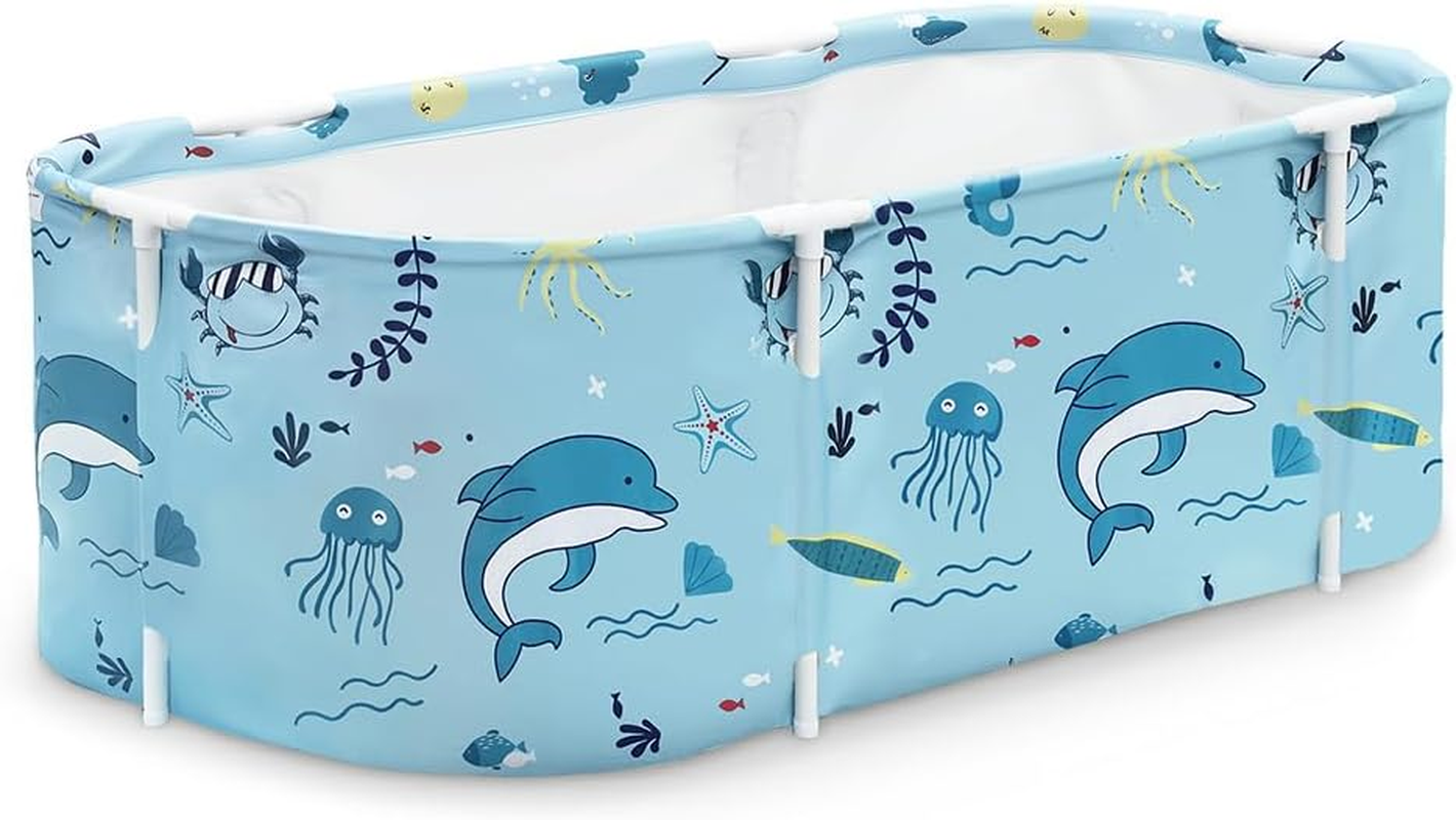 Weisshorn Foldable Bathtub PVC Spa Bucket Inflatable Cushion 132X65Cm Blue image number 6