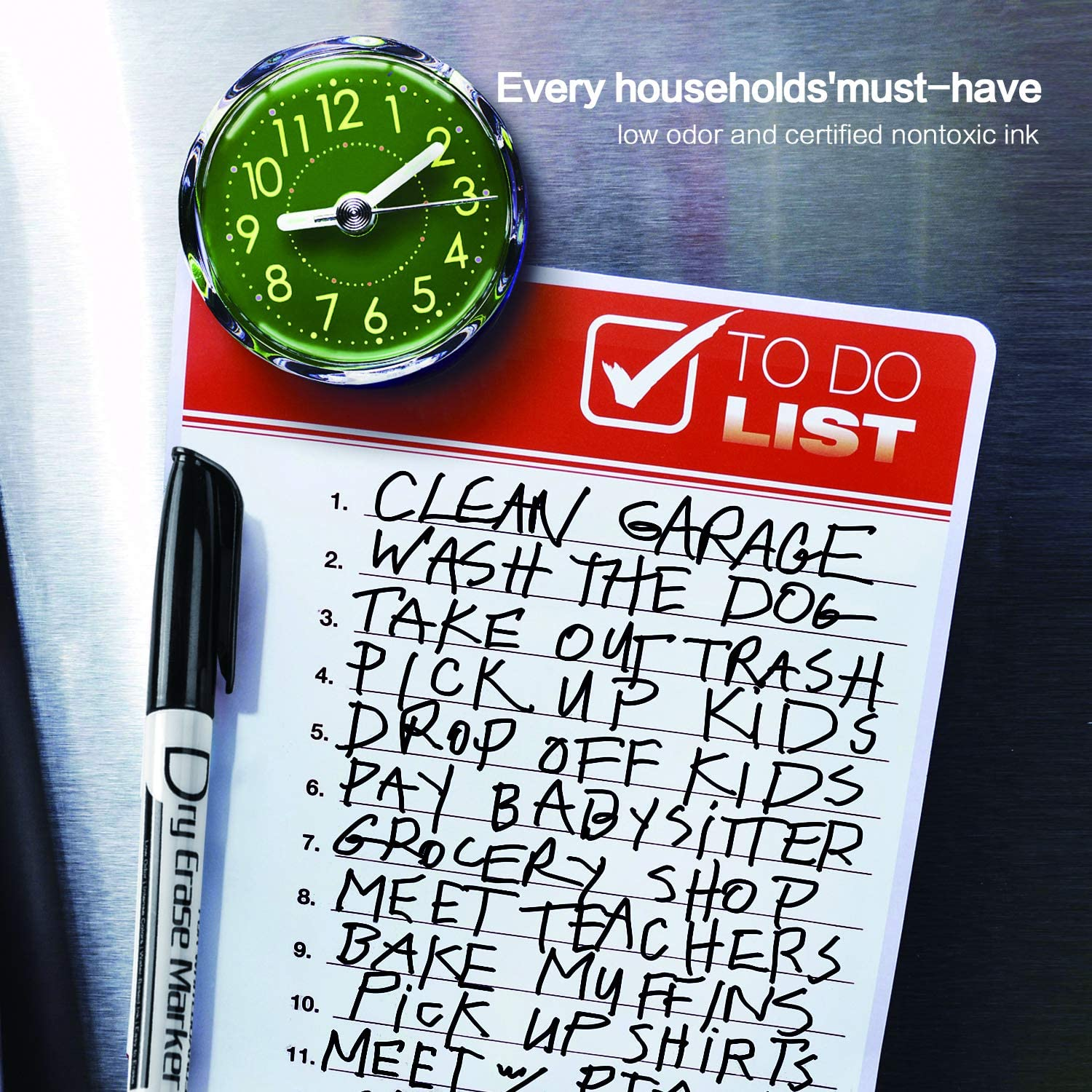 Black Dry Erase Markers Low Odor Fine Whiteboard Markers Thin Box of 30 image number 3