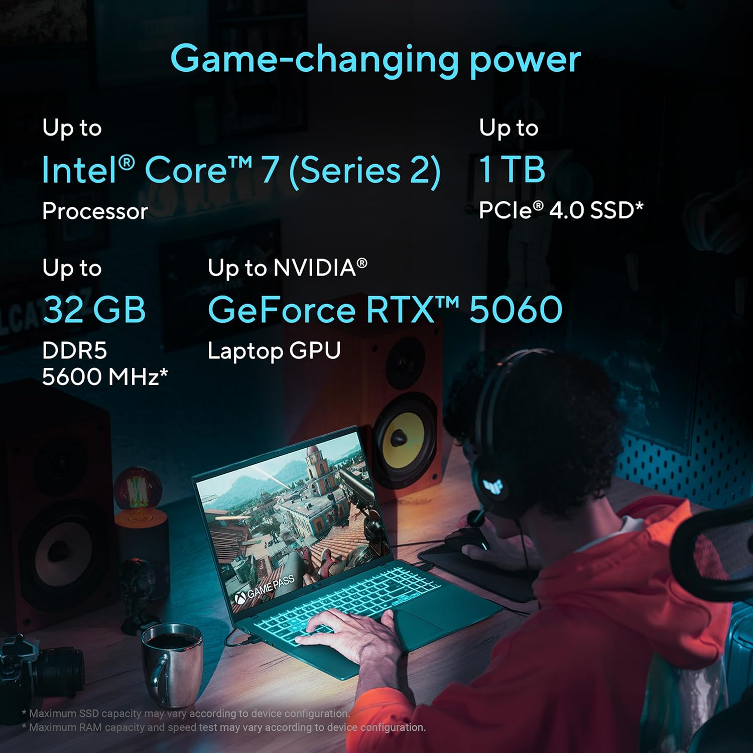 ASUS V16 Lifestyle Laptop. 16.0" WUXGA Display. Intel Core 5 Processor 210H 2.2 Ghz (Up to 4.8 Ghz). NVIDIA Geforce RTX 4050 Laptop GPU. DDR5 32GB RAM. 512GB M.2 Pcie 4.0 SSD. Wi-Fi 6. Windows 11 Home image number 4