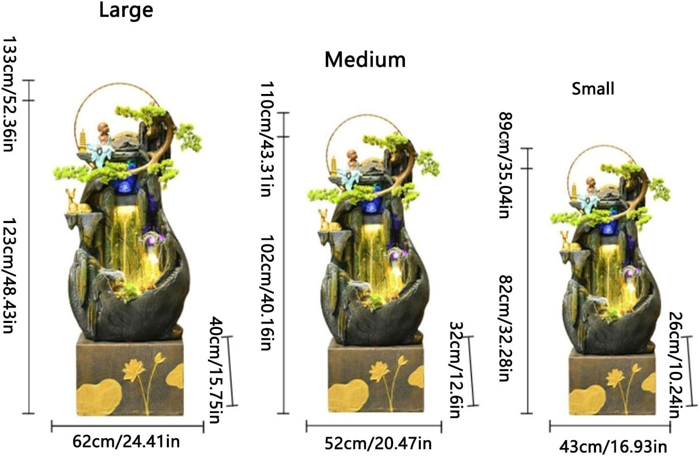 Outdoor Fountain Circulating Water Fish Pond Fountain Decoration Living Room Feng Shui Ball Courtyard Garden Landscaping(Medium) image number 4