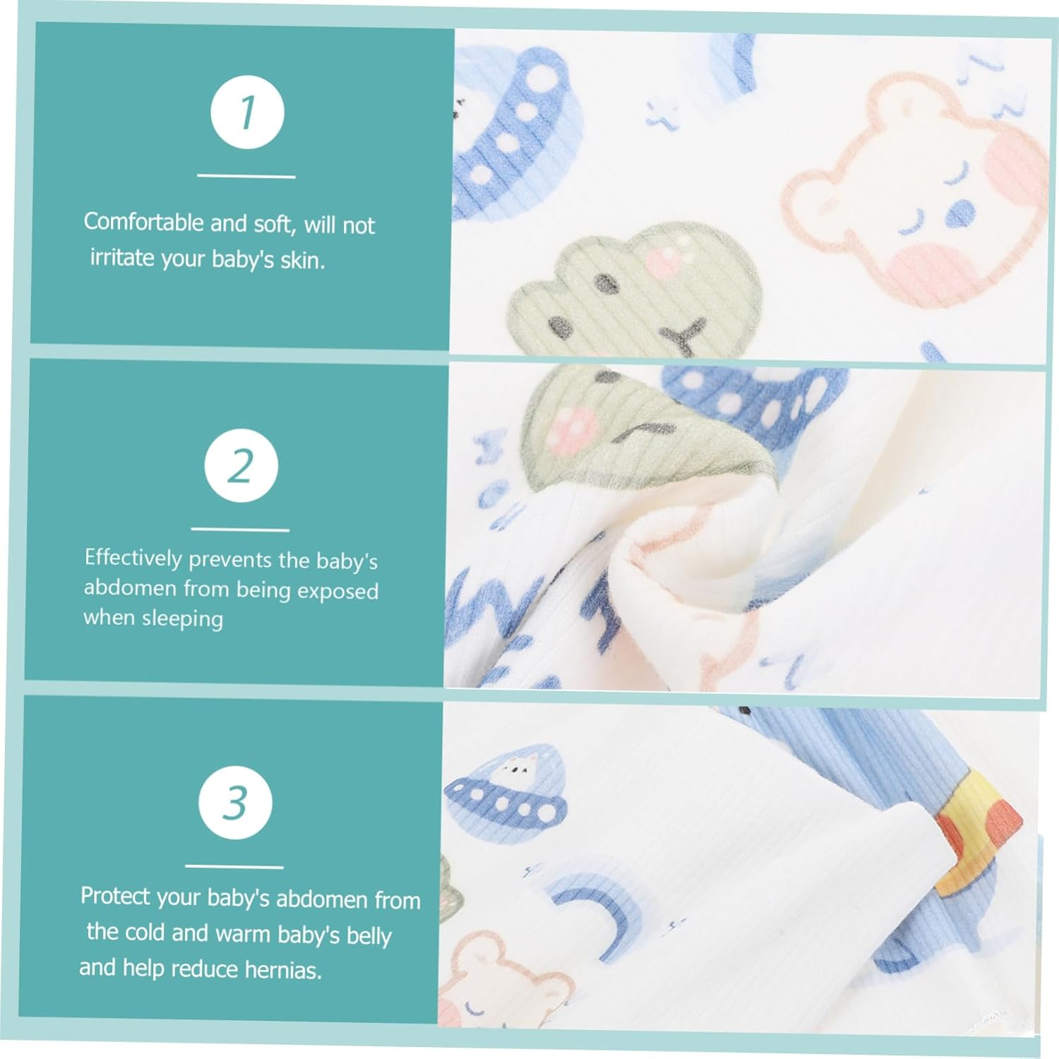 ERINGOGO 2Pcs Baby Navel Belly Bands Cotton Belly Wraps Infant Umbilical Cord Covers Newborn Soft Seamless Double-Layer Bands Nursery Cord Protection for Babies Seasons image number 2