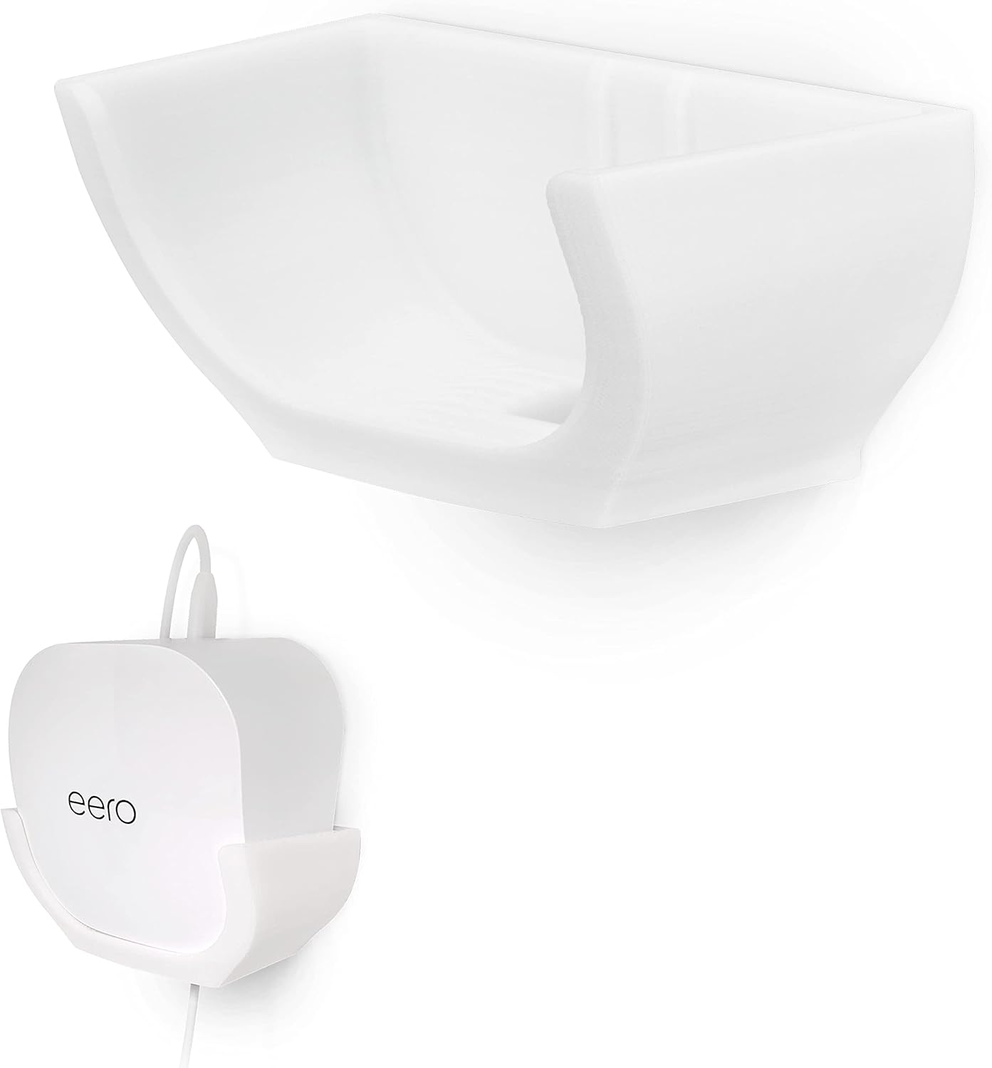 Screwless Wall Mount for Eero 6 Mesh Wifi Holder, Custom Design (NOT Compatible with Eero Pro 6 / Beacon), Strong VHB Adhesive, No Tools, No Mess, White by Brainwavz image number 5
