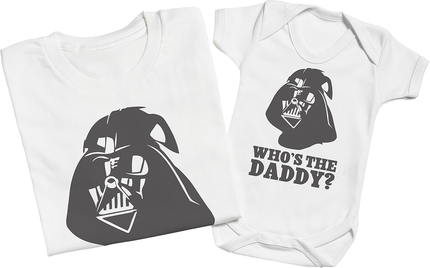 Zarlivia Clothing Who'S the Daddy? - Matching Father Kids Gift Set - Mens T Shirt & Kid'S T Shirt - White - Xx-Large & 9-10 Years