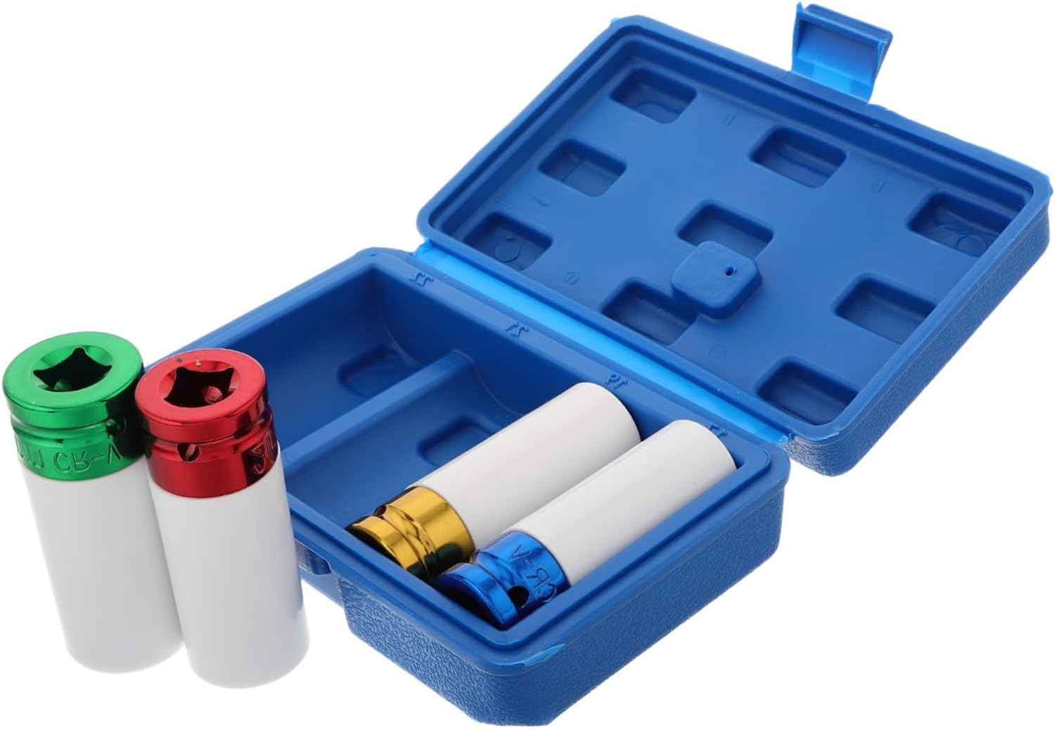 HORIALENCE 4Pcs Thin Wall Lug Nut Socket Wheel Rim Non-Marring Tool Color-Coded Design for Quick Identification Automotive Repair Accessories image number 1