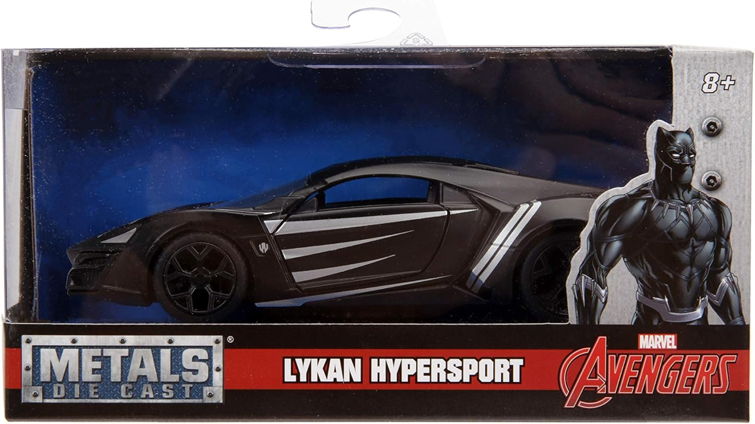 Jada Toys Metals Die-Cast Avengers W Motors Lykan Hypersport, 1:32 Scale Die-Cast Vehicle, Black image number 1