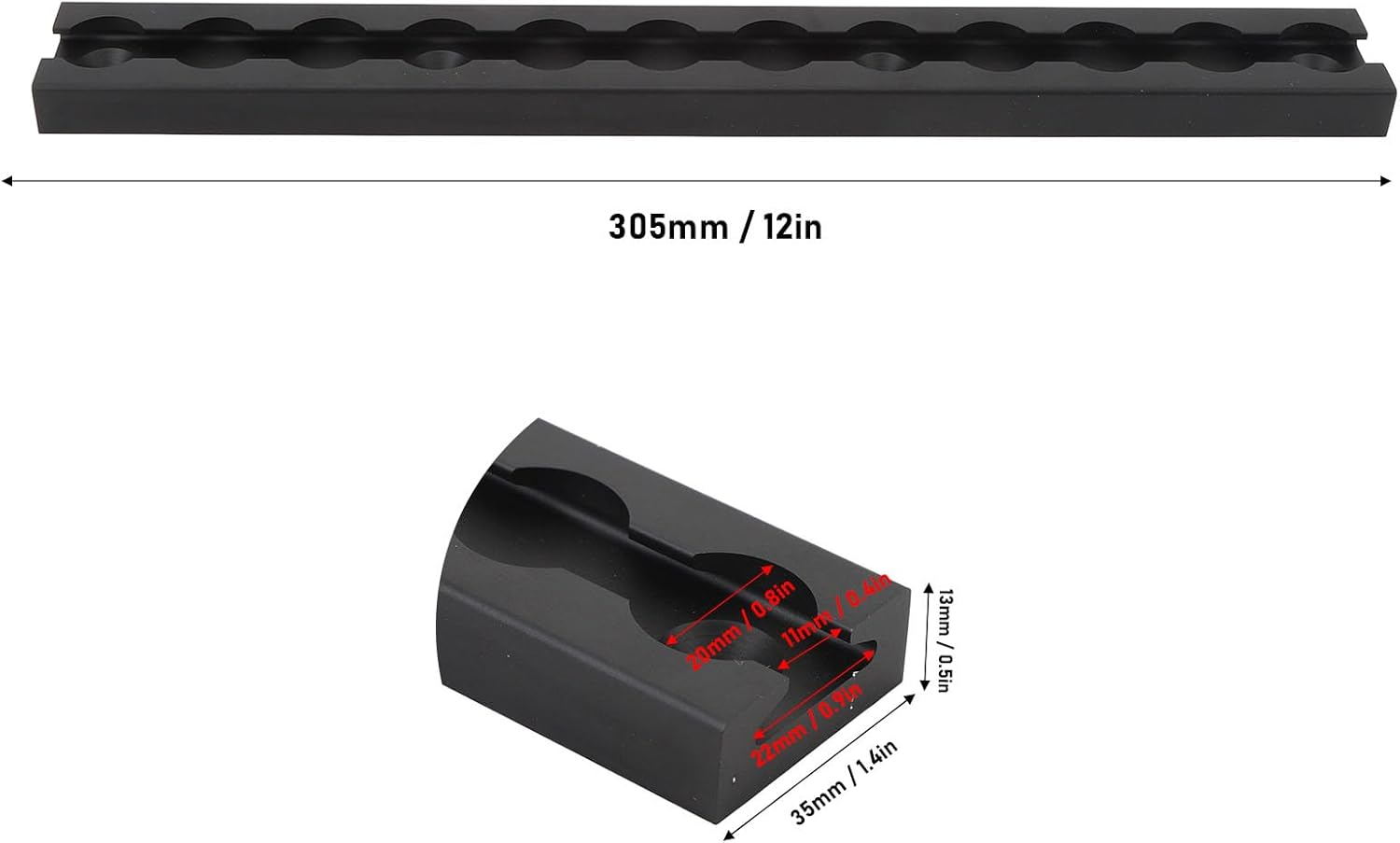 L Track Tie down Rail, Aluminum Alloy Car L Track with Drilled Holes, 305Mm Sturdy Truck Bed Rail System Cargo, Flatbed, Trailers and Truck Beds image number 2
